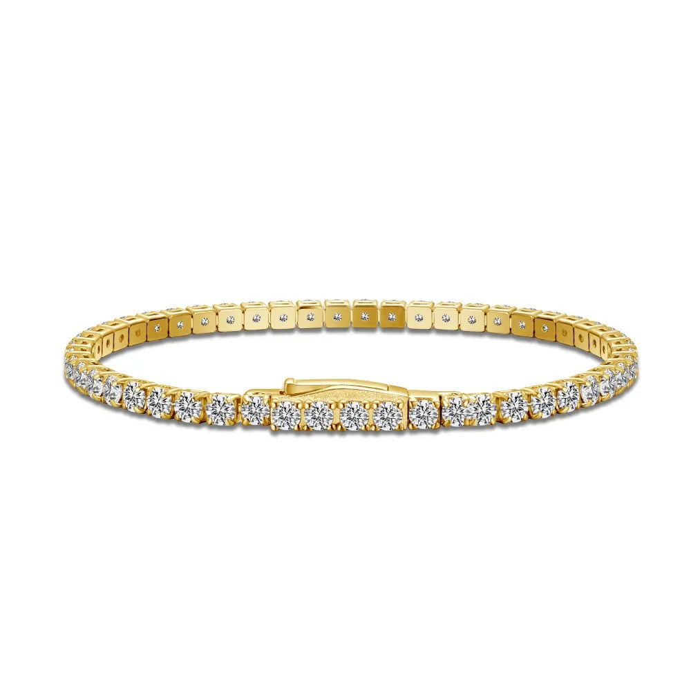 Silver Zircon Round Cut Cubic Tennis Bracelet