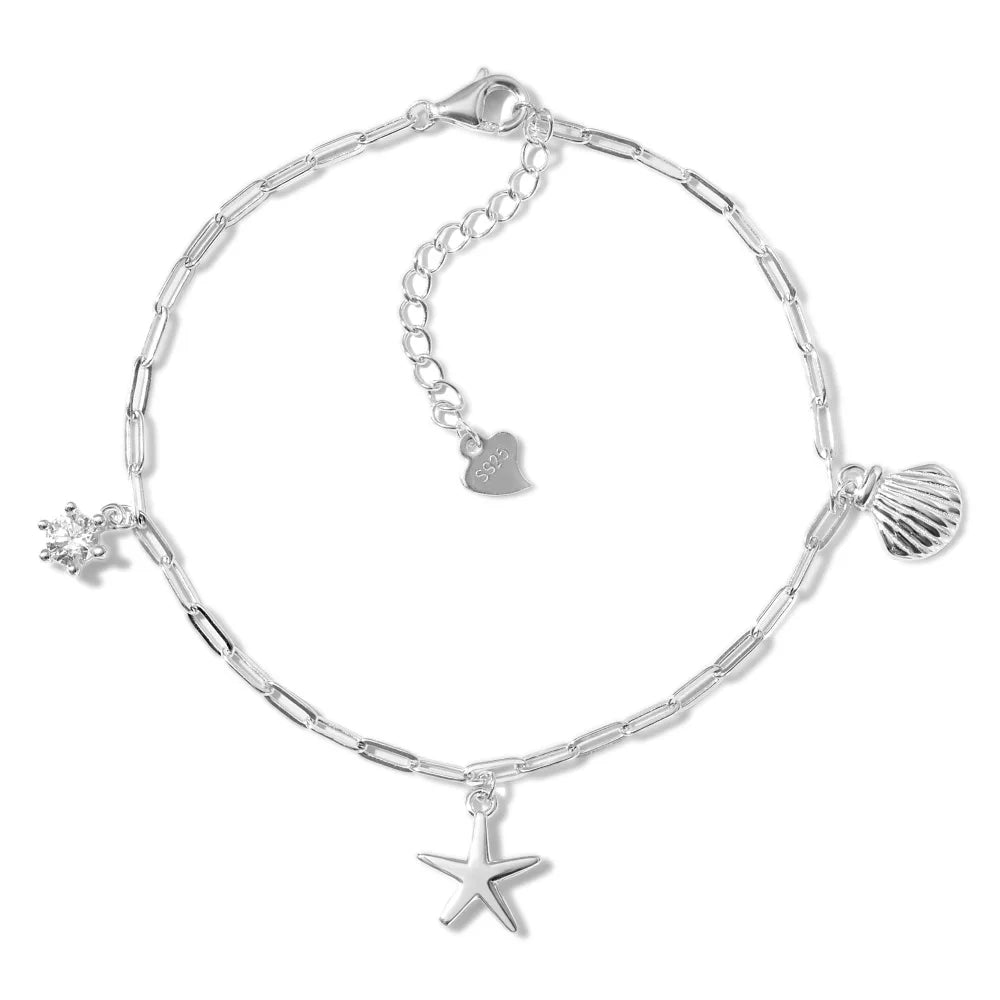 Silver Starfish Charm Bracelet