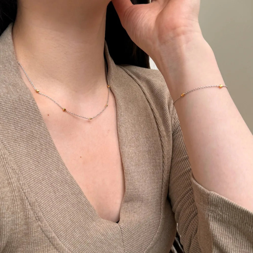 Silver Heart Chain Necklace