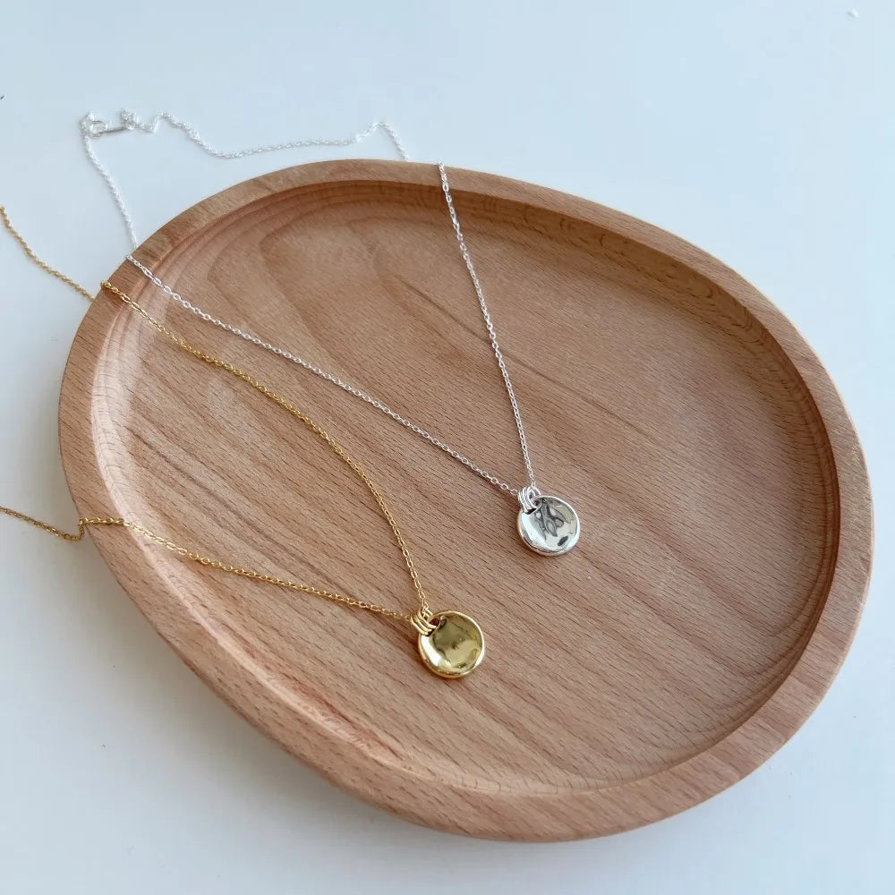 Silver Disc Pendant Necklace