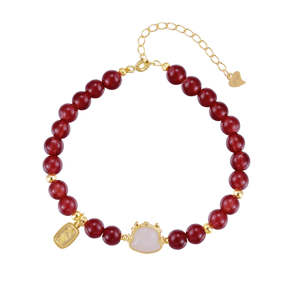 Silver Agate Round Cut Layered Bangles Beaded Bracelet