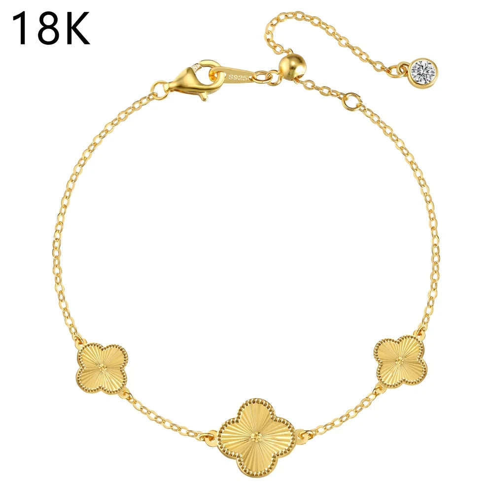 Silver Clover Charm Bracelet