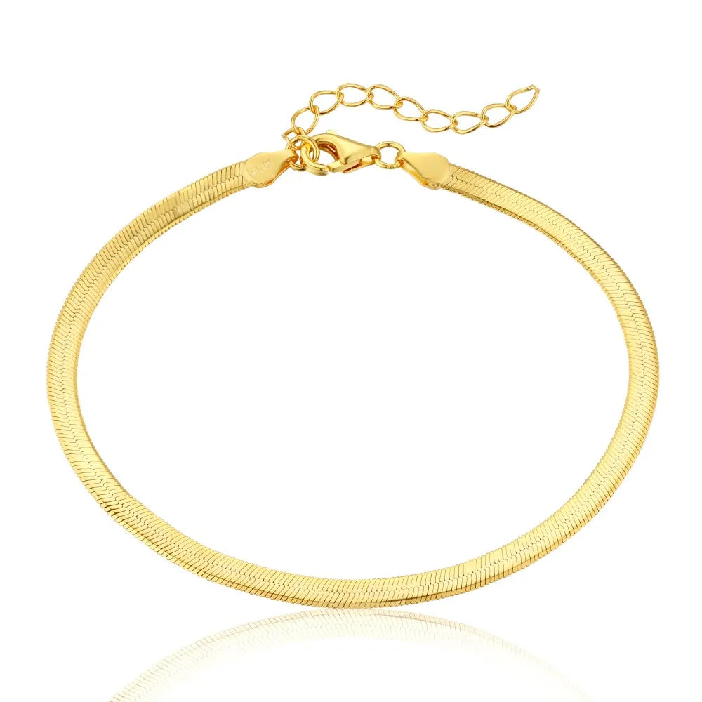 Silver Herringbone Chain Bracelet