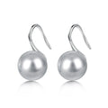 Silver Pearl Single Hook Drop Earrings
