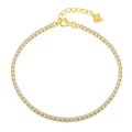 Silver Zircon Round Cut Classic Box Tennis Bracelet