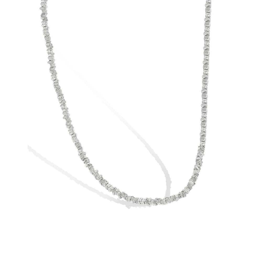 Silver Beaded Chain Necklace