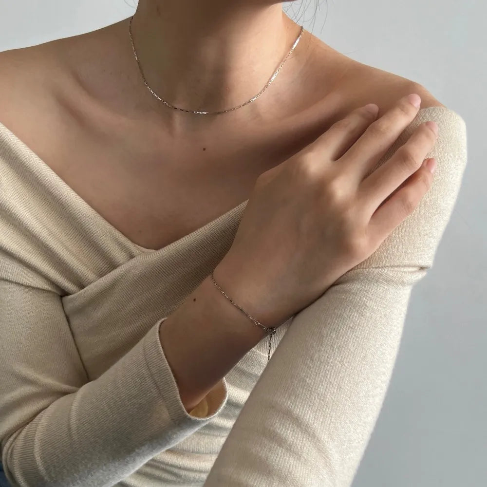 Silver Box Chain Necklace