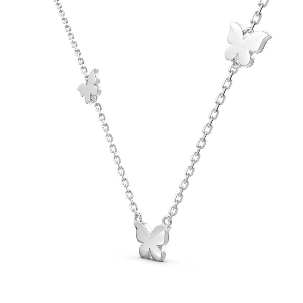 Silver Butterfly Chain Necklace