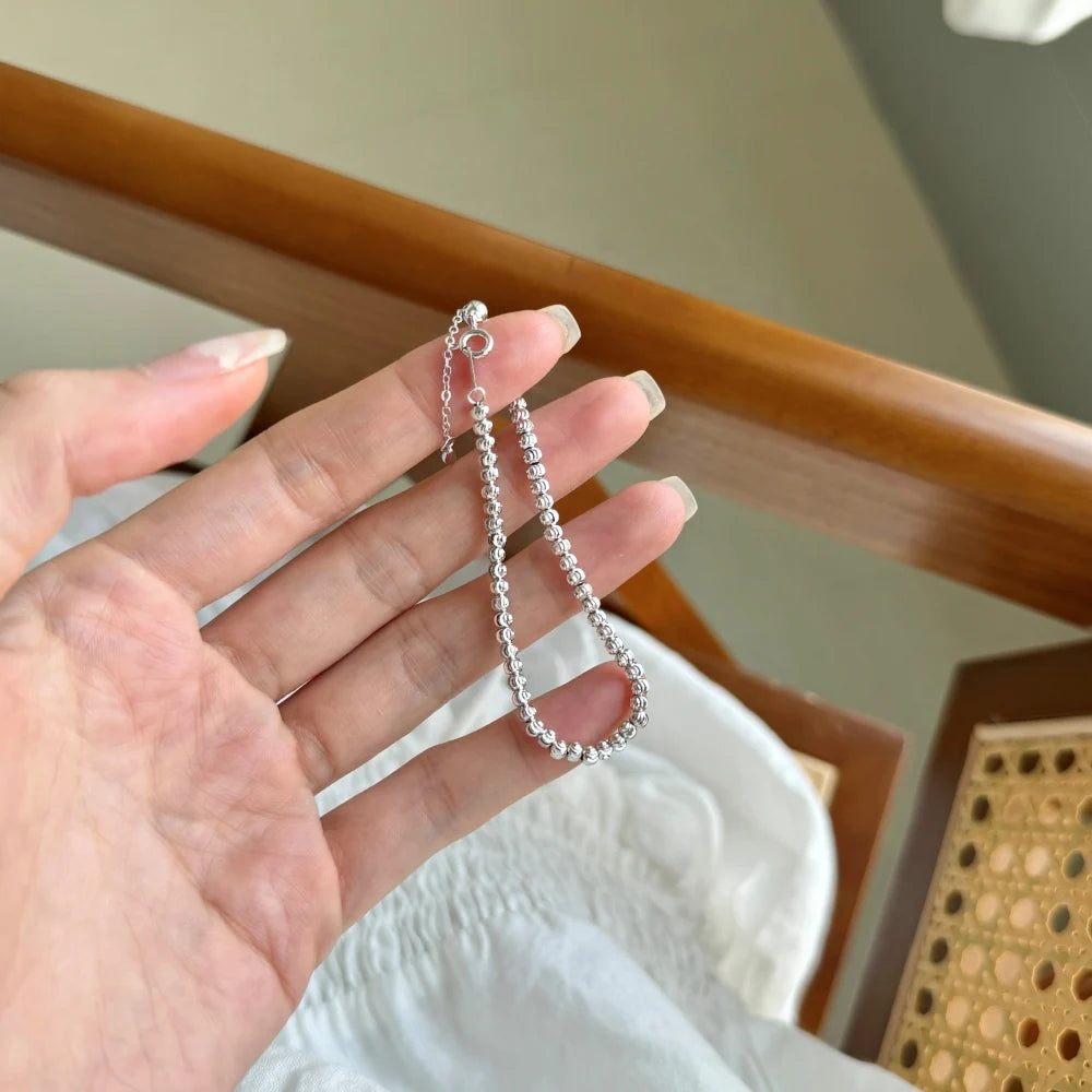 Silver Circle Beaded Bracelet