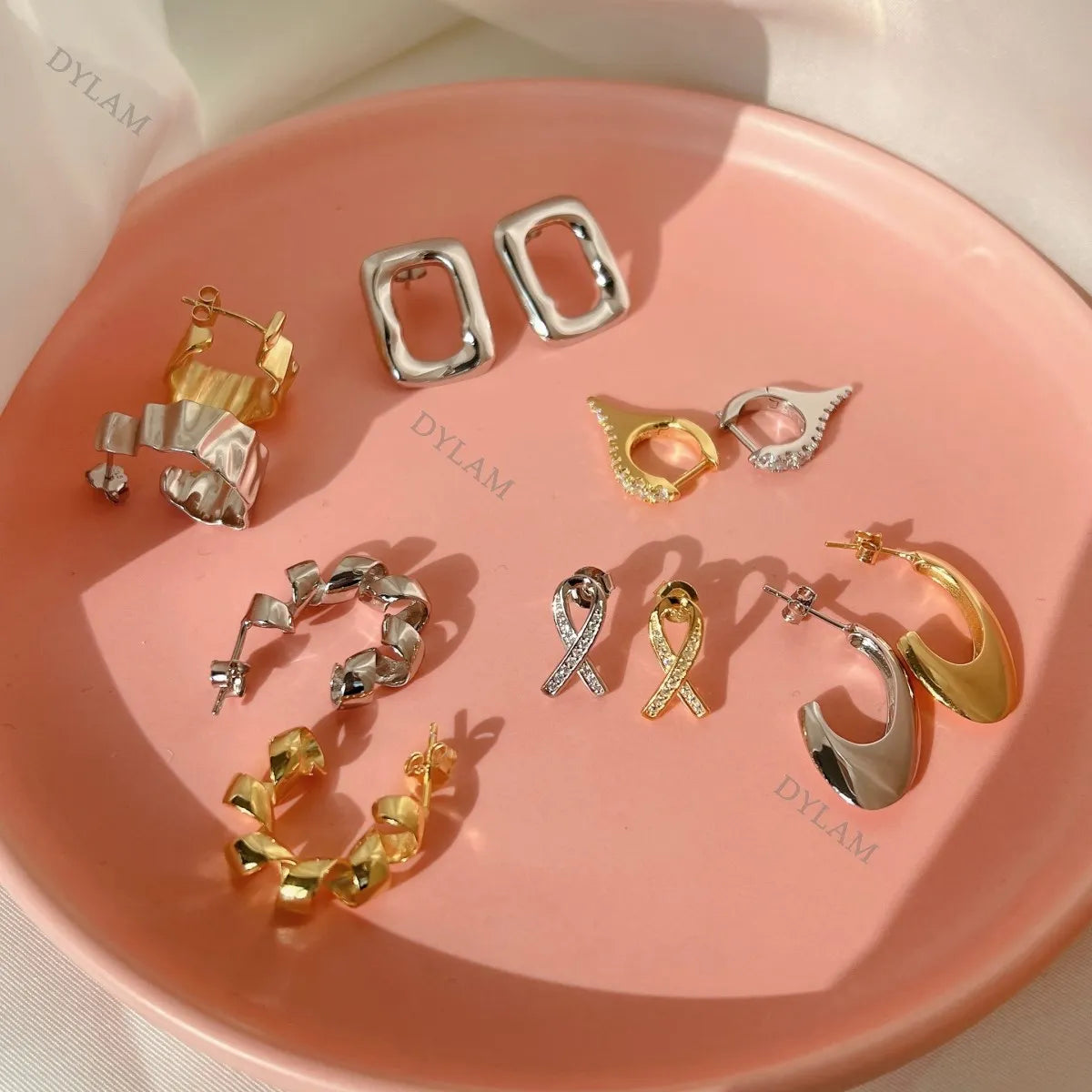 Silver Half Moon Ear Hoops