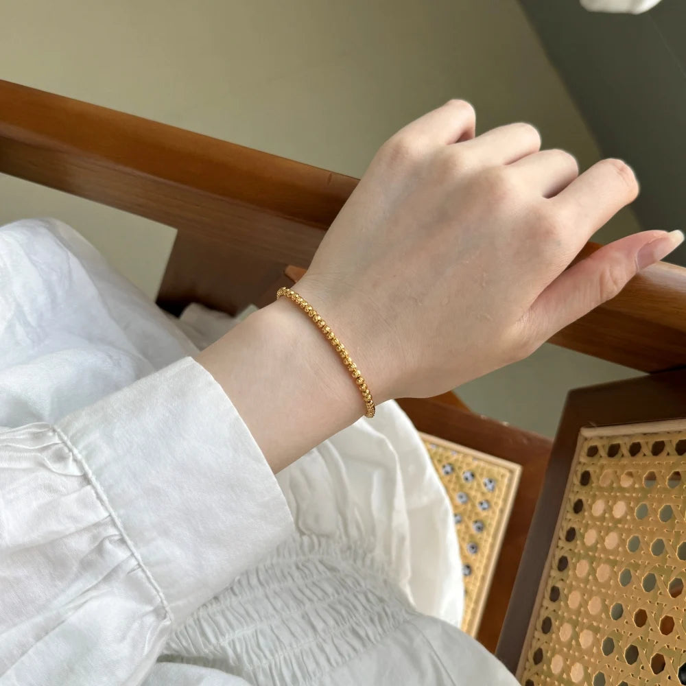 Silver Circle Beaded Bracelet