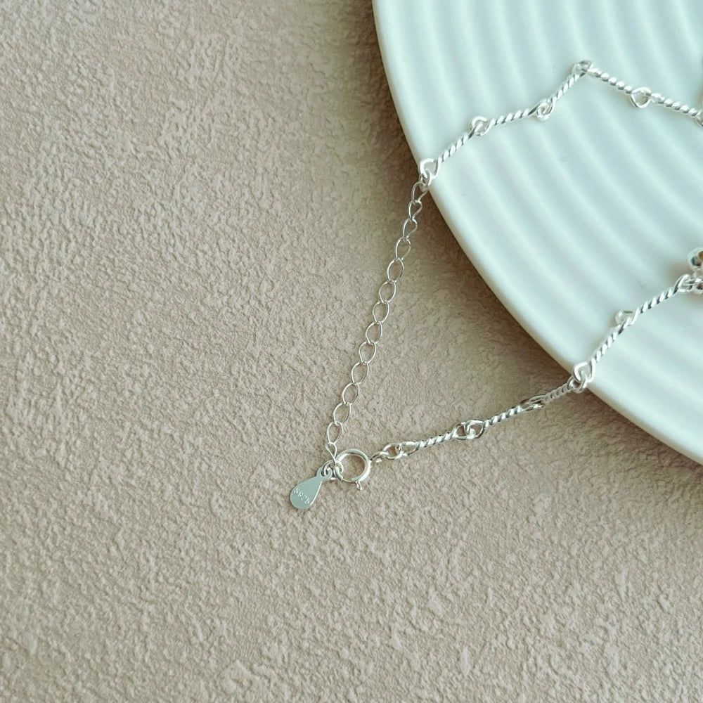 Silver Charm Beaded Bracelet