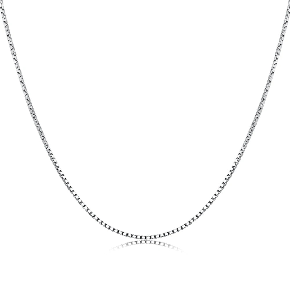 Silver Box Link Chain Necklace