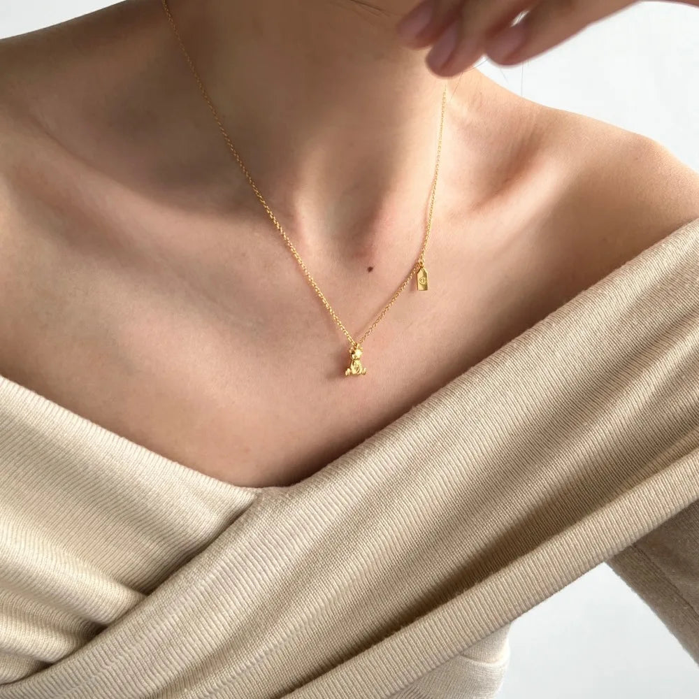 Silver Bear Pendant Necklace