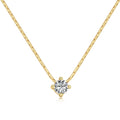 Silver Zircon Round Cut Box Pendant Necklace