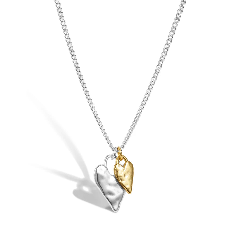 Silver Melting Heart Pendant Necklace