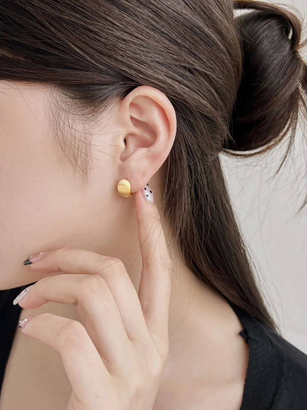 Silver Chunky Curved Huggie Earrings