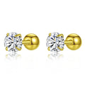 Silver Zircon Round Cut Dots Ear Studs