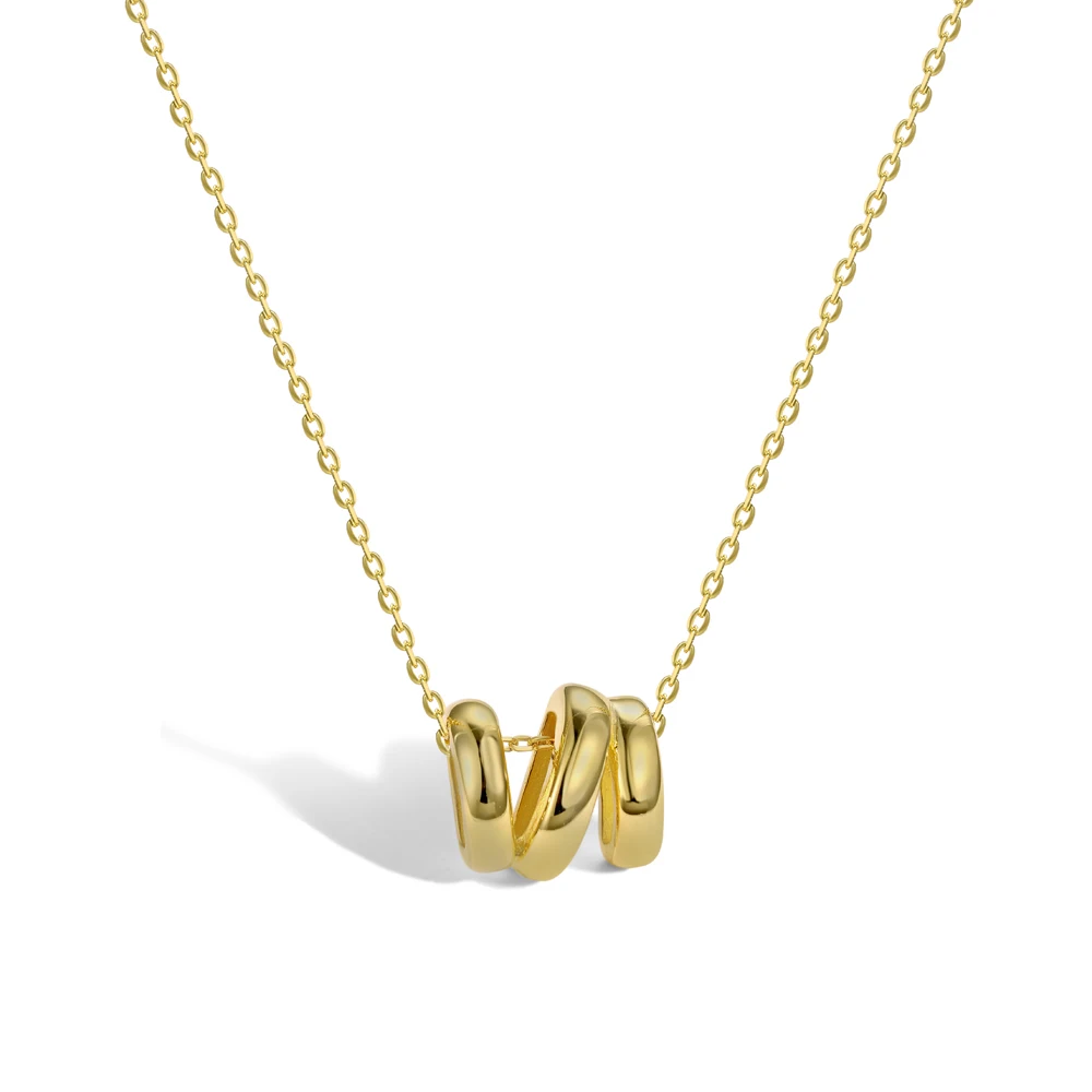 Silver Twisted Thread Pendant Necklace