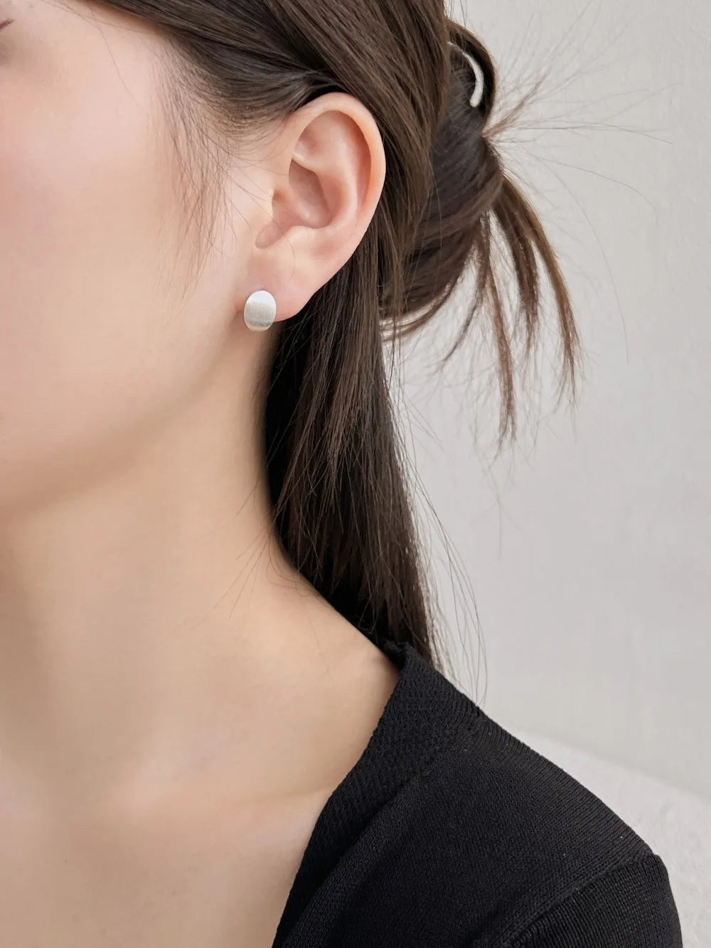 Silver Chunky Curved Huggie Earrings