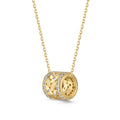 Silver Zircon Round Cut Cylinder Pendant Necklace