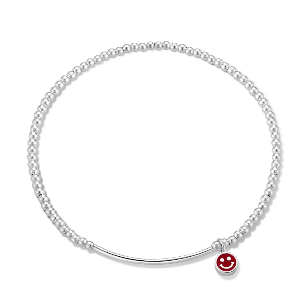 Silver Smiley Face Anklet