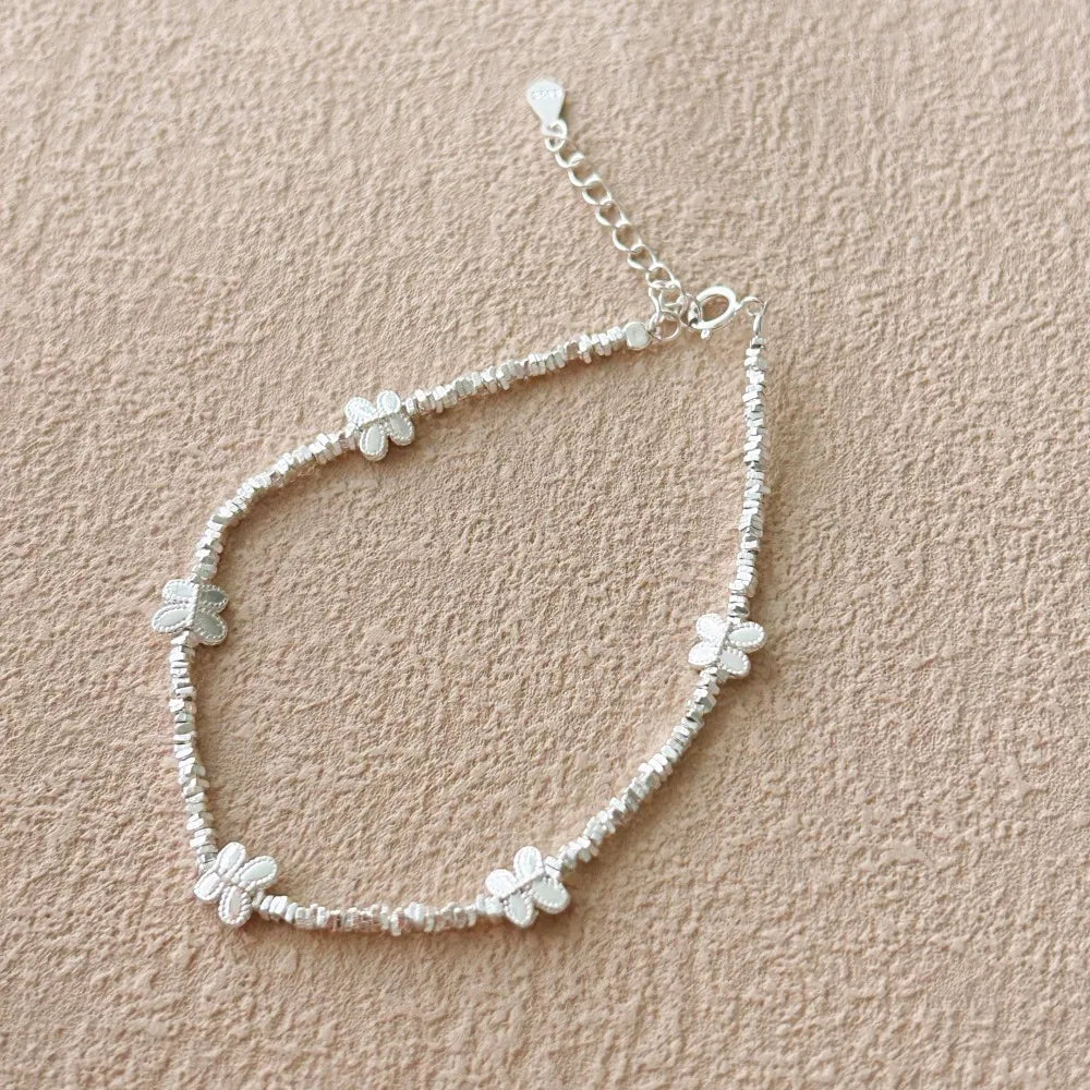 Silver Butterfly Beaded Bracelet