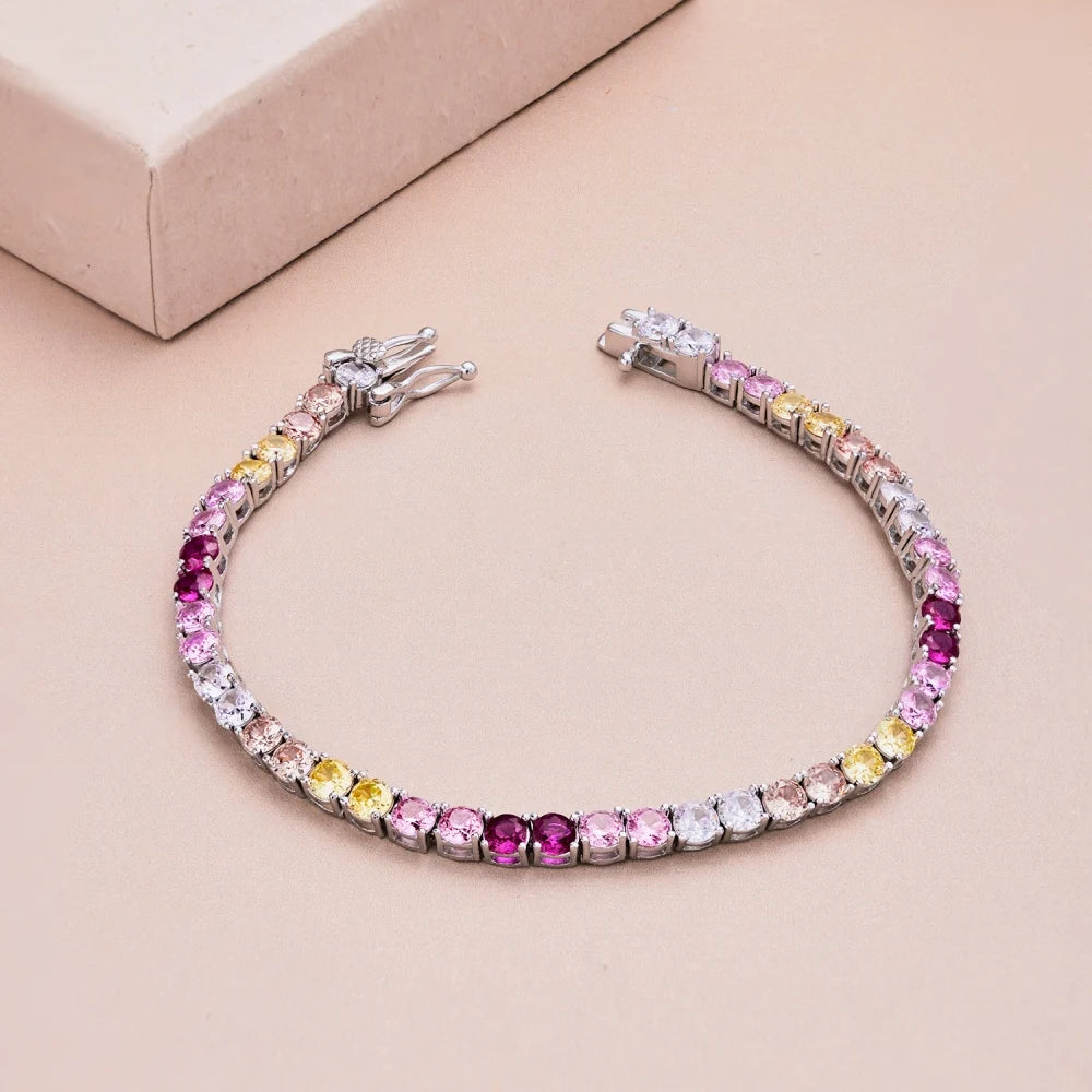 Silver Zircon Round Cut Classic Tennis Bracelet