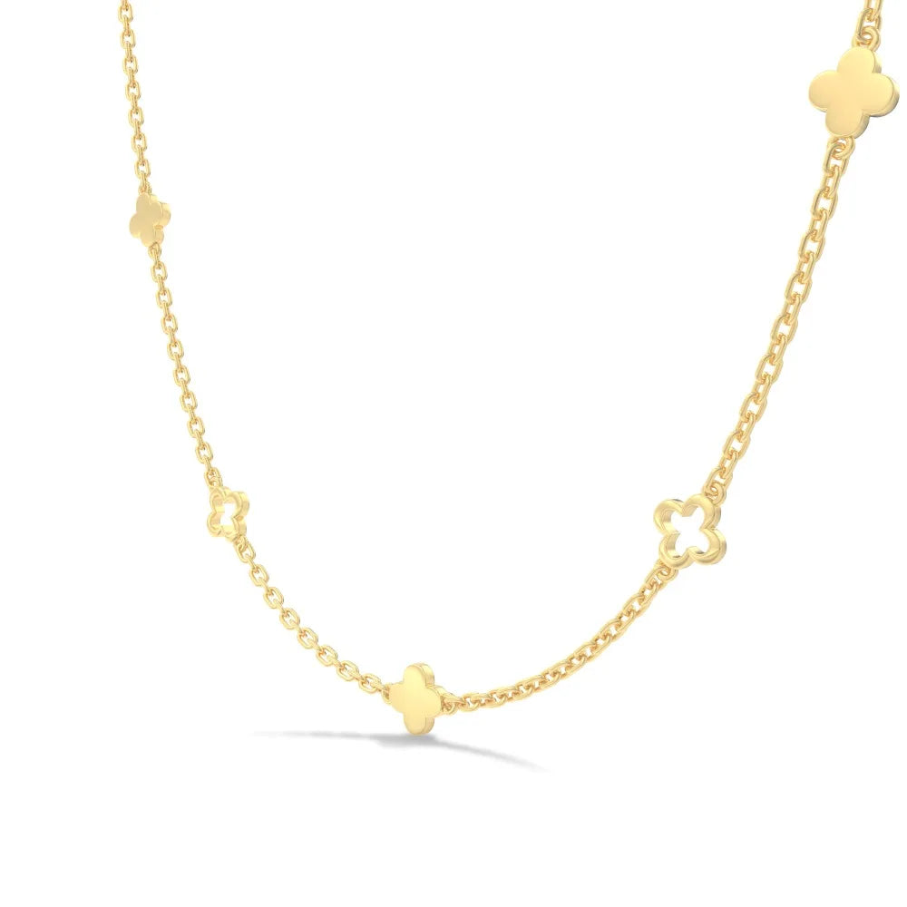 Silver Clover Chain Necklace