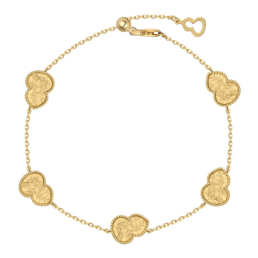 Silver Brushed Gourd Charm Bracelet