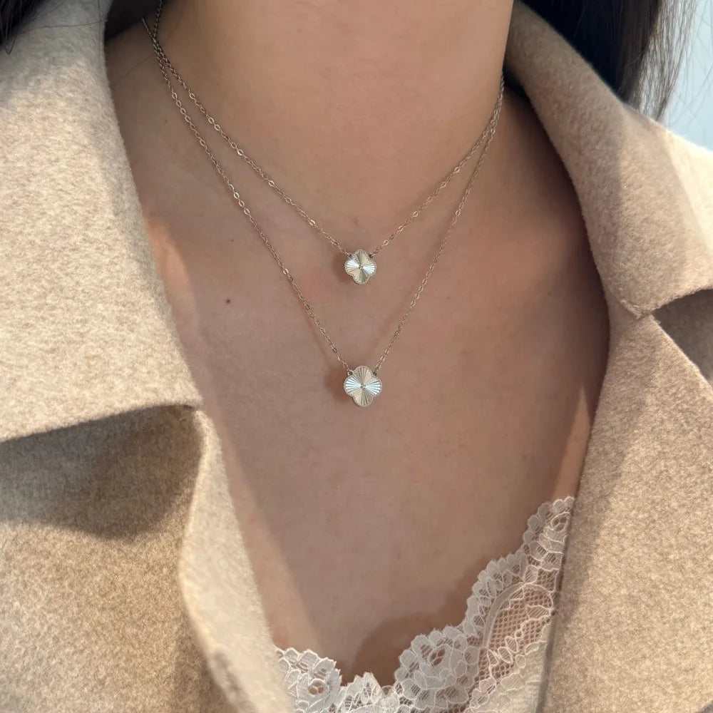 Silver Clover Pendant Necklace