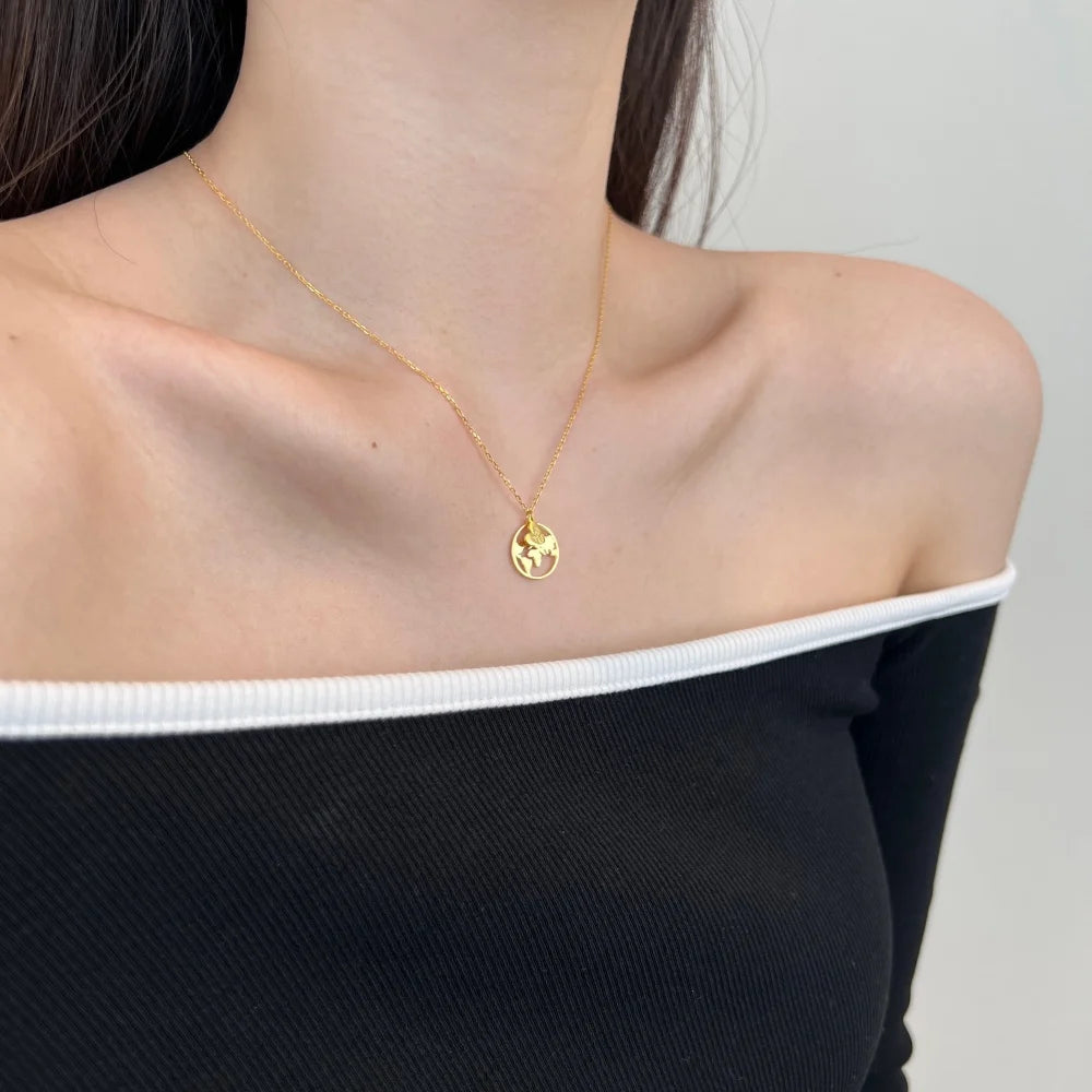 Silver Globe Pendant Necklace