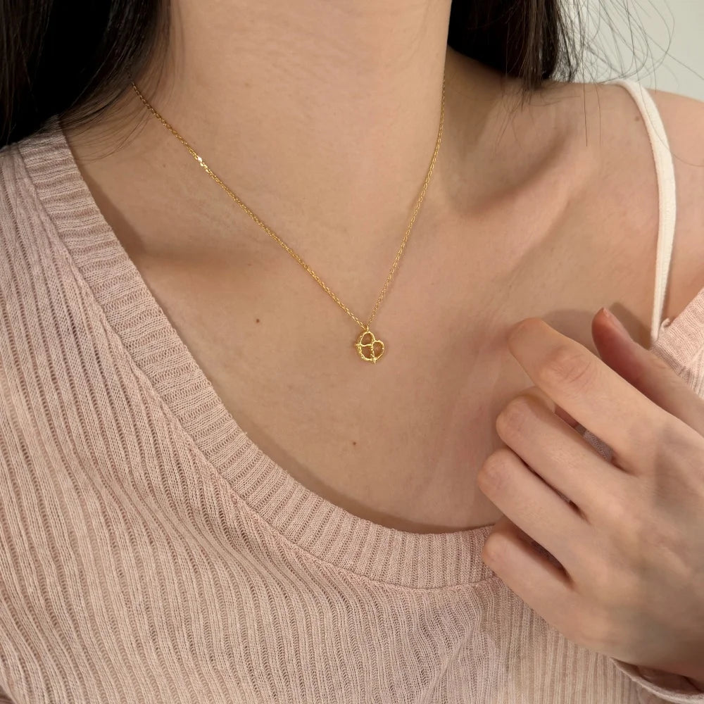 Silver Pretzel Pendant Necklace