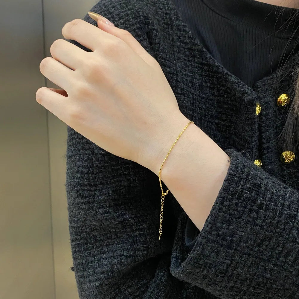 Silver Bean Chain Bracelet