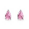 Silver Zircon Pear Cut Water Drop Ear Studs
