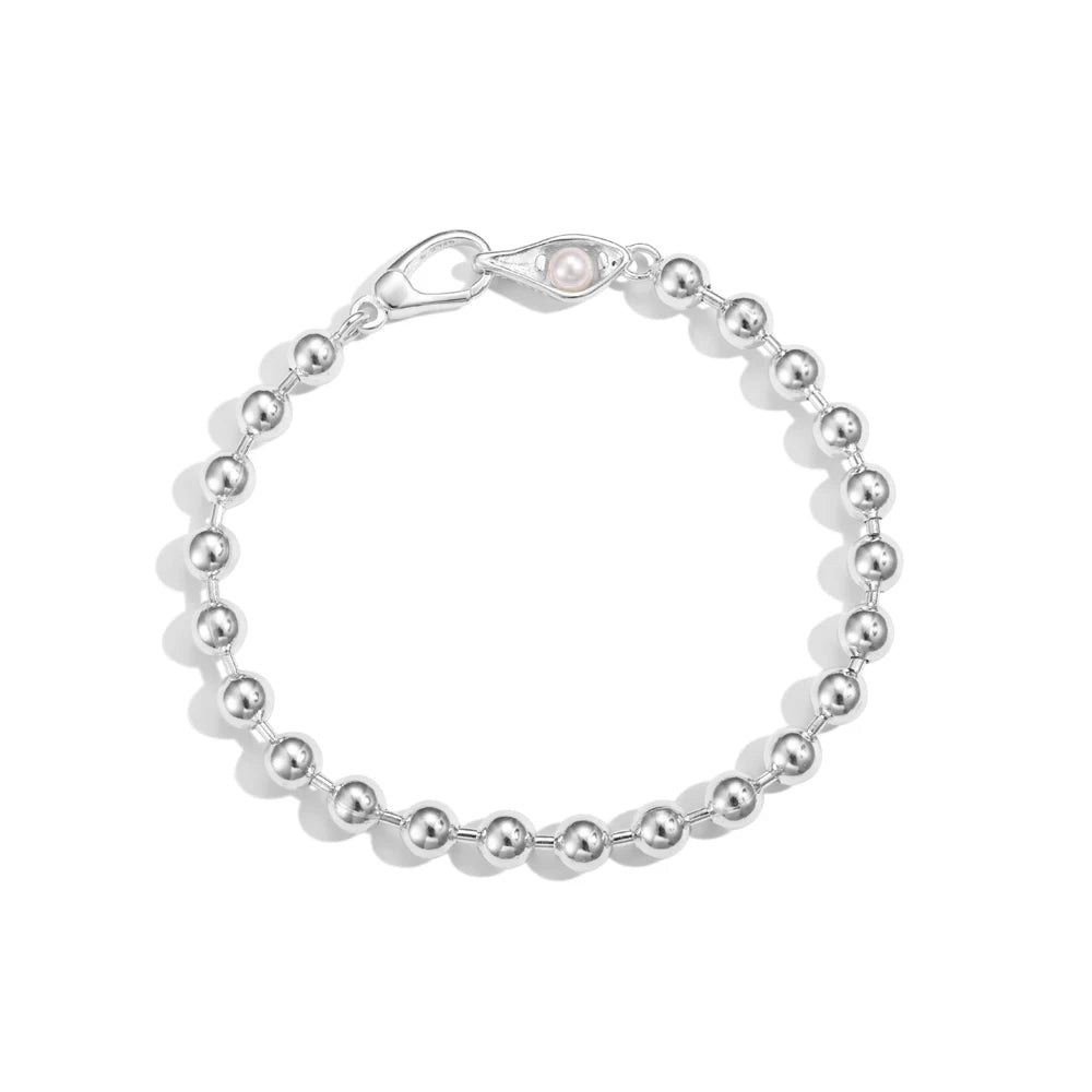 Silver Layered Bangles Beaded Bracelet