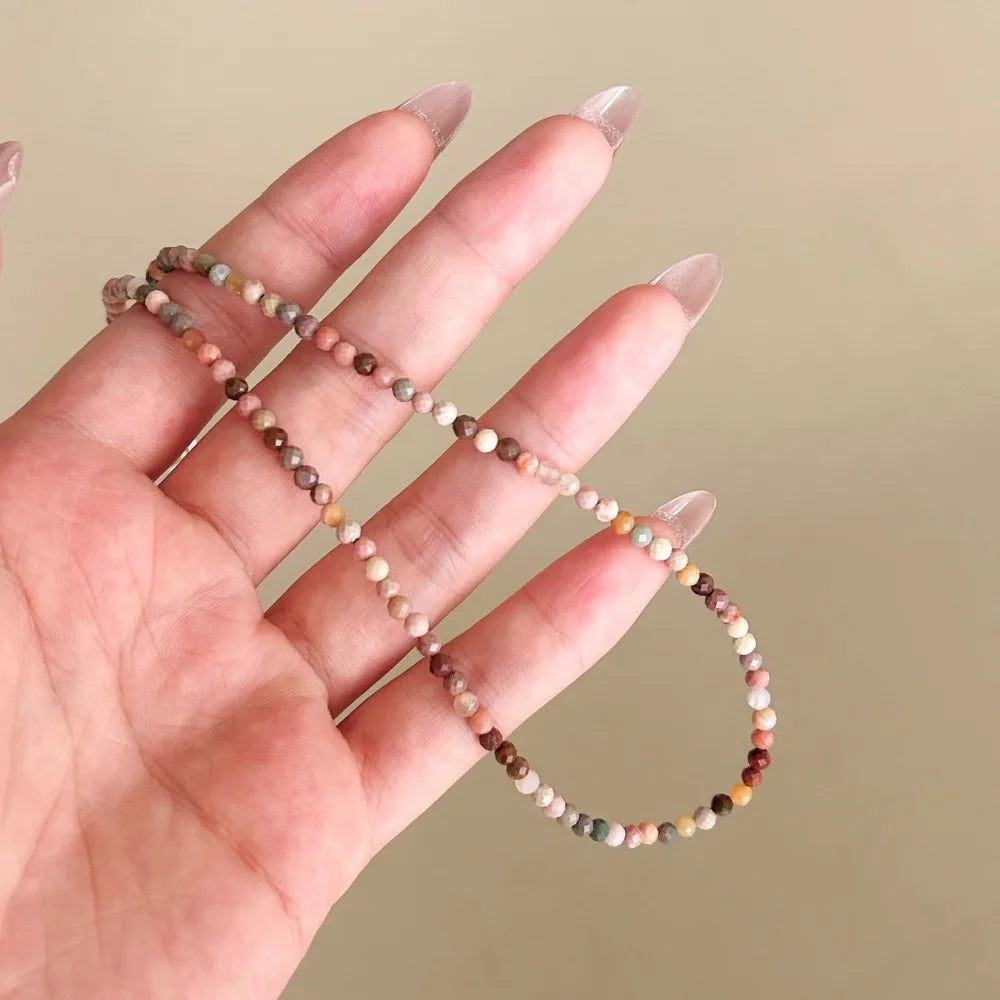 Silver Simple Beaded Necklace