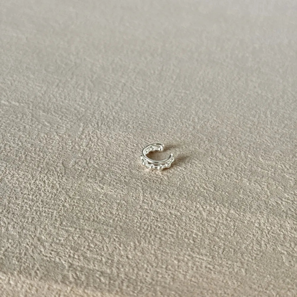 Silver Double Layer Ear Cuffs