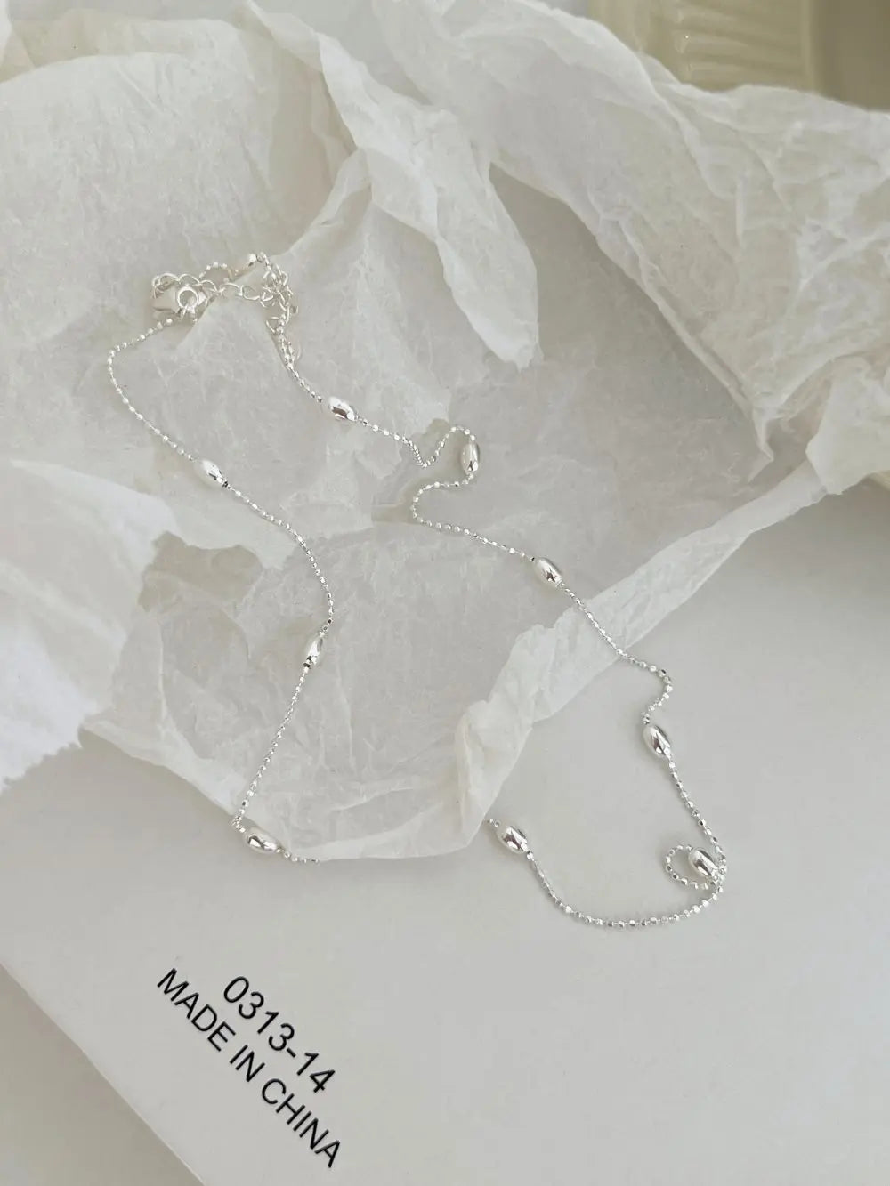 Silver Bangles Beaded Necklace