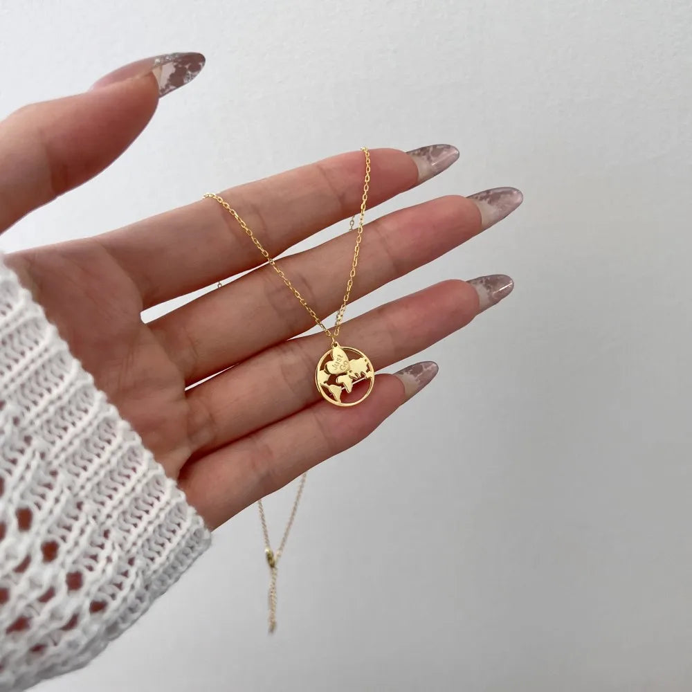 Silver Globe Pendant Necklace