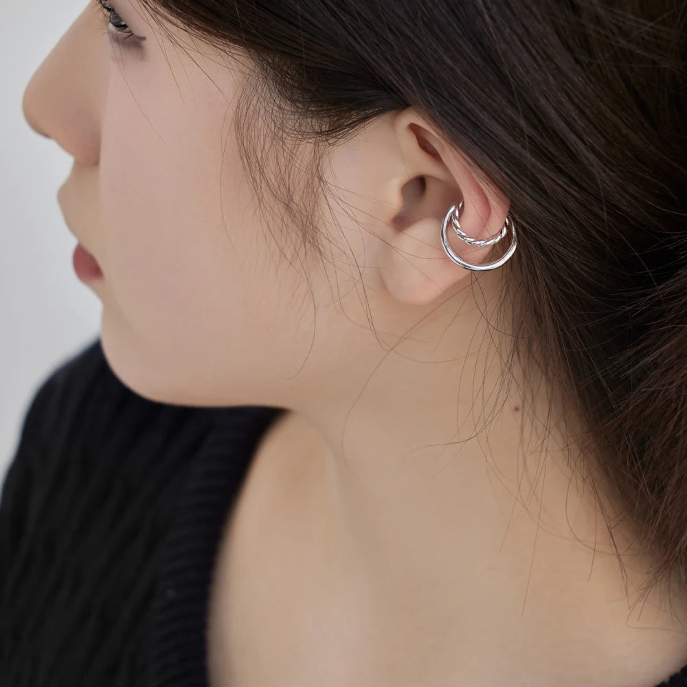 Silver Twisted Ear Cuffs