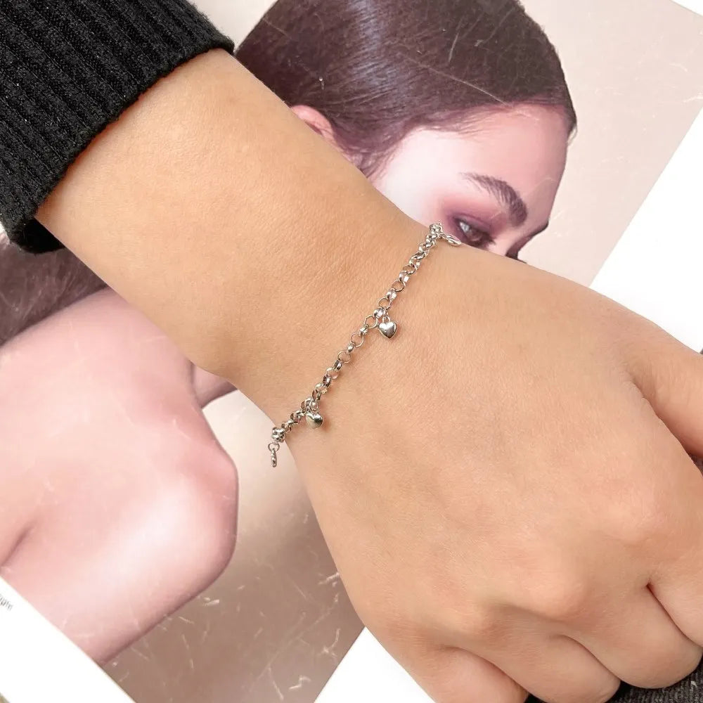 Silver Heart Charm Bracelet