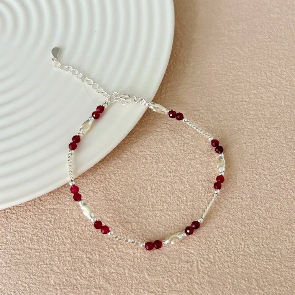 Silver Multi Shape Beaded Bracelet