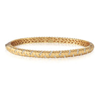 Silver Zircon Round Cut Wheat Bangle Bracelet