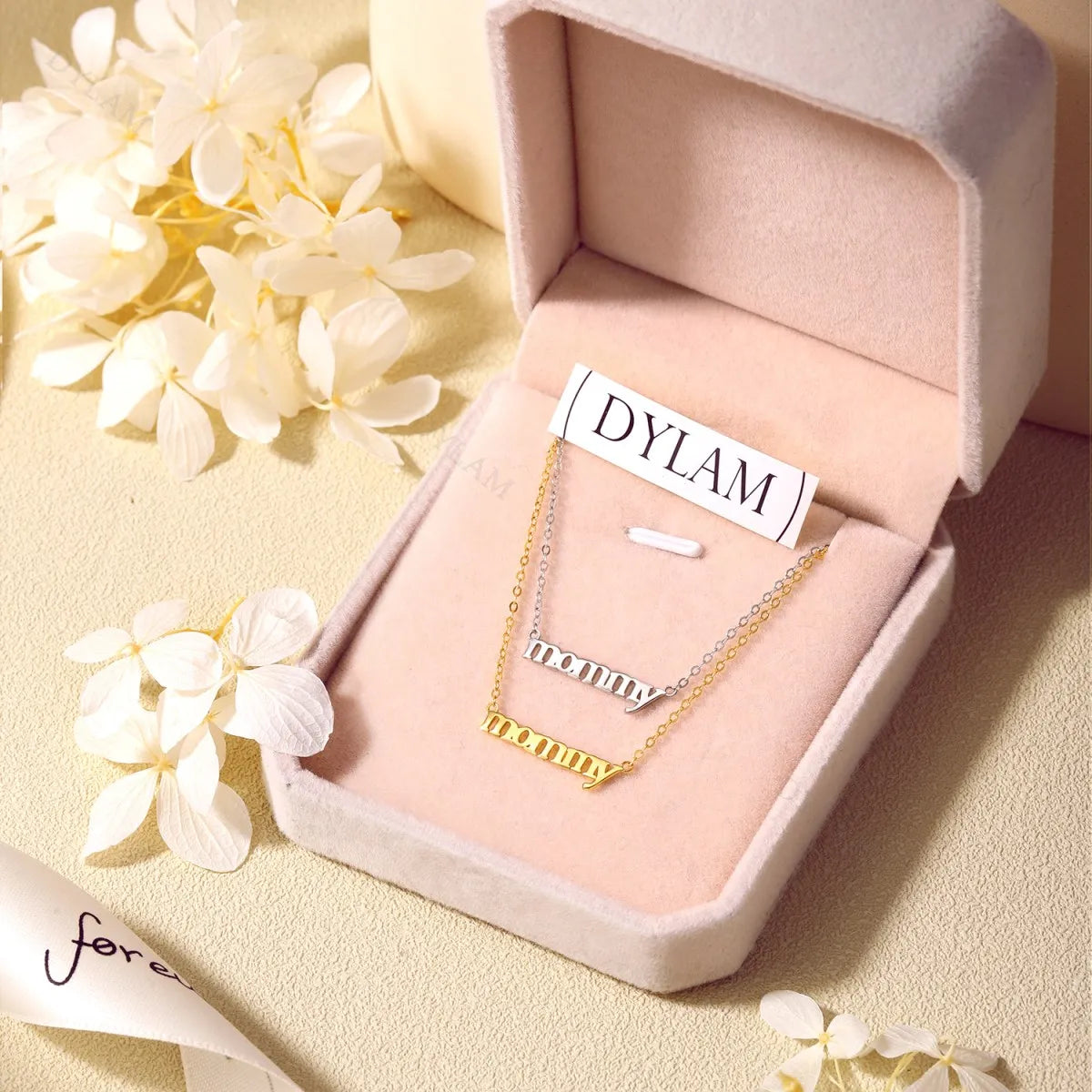 Silver Mommy Bar Necklace