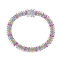 Silver Zircon Tapered Baguette Cut Wheat Tennis Bracelet