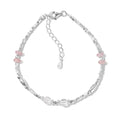 Silver Crystal Round Cut Multi Layer Beaded Bracelet