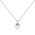 Silver Pearl Single Pendant Necklace