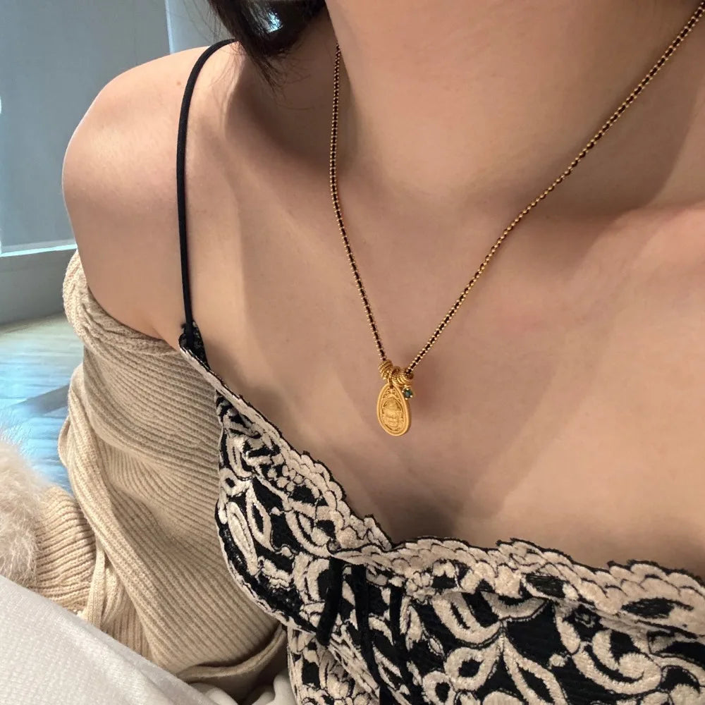 Silver Weaving Link Pendant Necklace