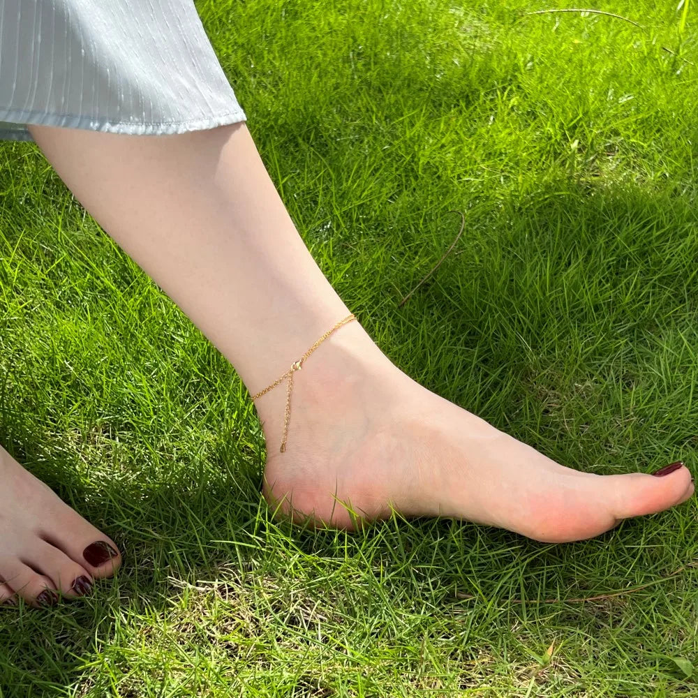 Silver Zircon Round Cut Butterfly Anklet